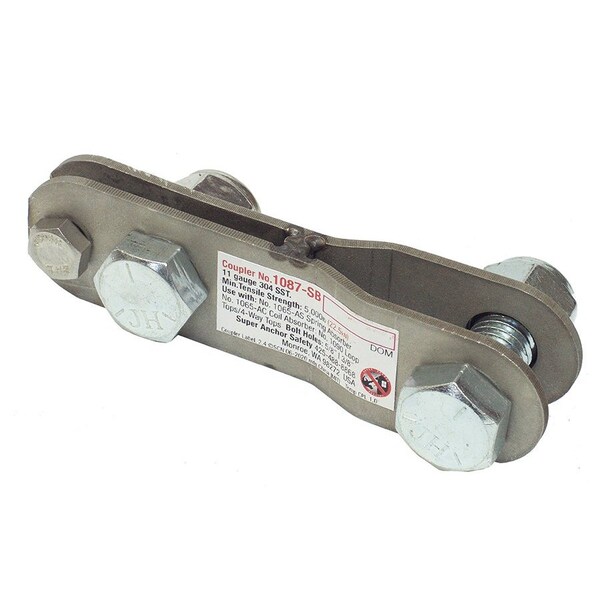 Super Anchor Safety 304sst Coupler Links 1058-S Turnbckle 3/8" Eye Thimb. w/1065-AS Spring/1065-AC Coil Energy Absorbers 1087-SA - main